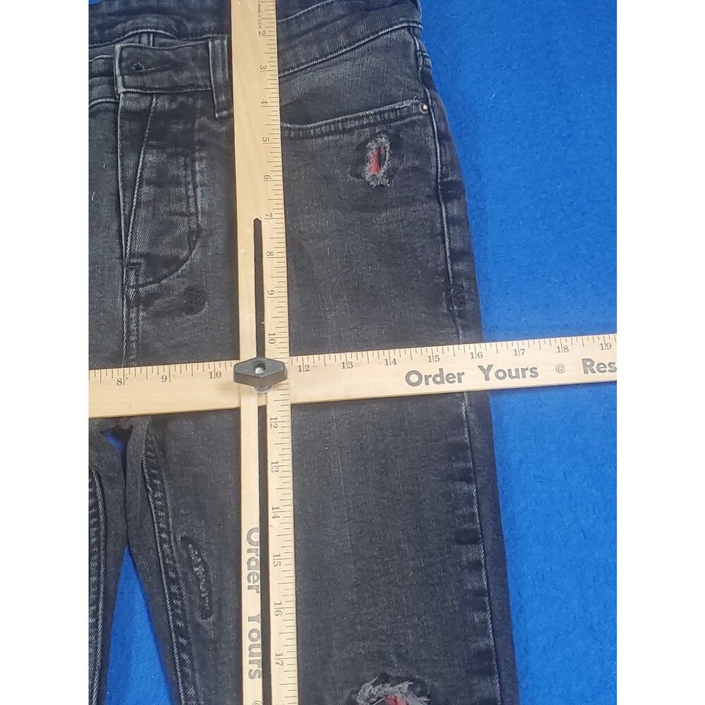 Ksubi Black Denim Skinny Jeans Womens Size 30 Destroyed Ripped Punk StreetweaR - Picture 14 of 16